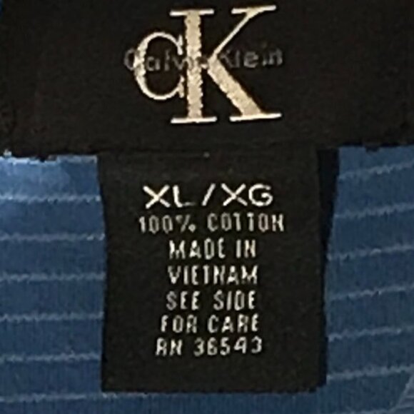 CALVIN KLEIN Blue VTG Mens Button Up Polo Shirt XL - Picture 9 of 10